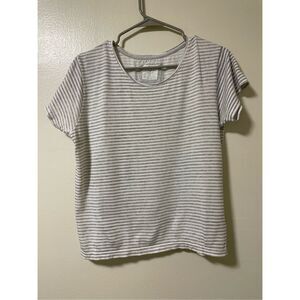 Primark Womens Size M Gray and White Short Sleeve Basic